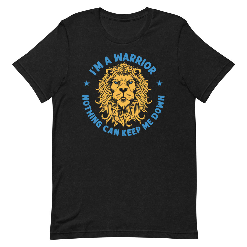 I'm a Warrior Nothing Can Keep Me Down Lion Tee - Blue