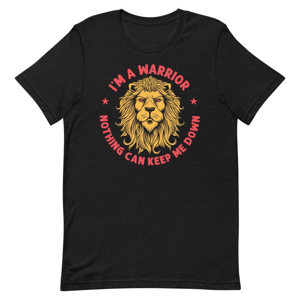 I'm a Warrior Nothing Can Keep Me Down Lion Tee - Red