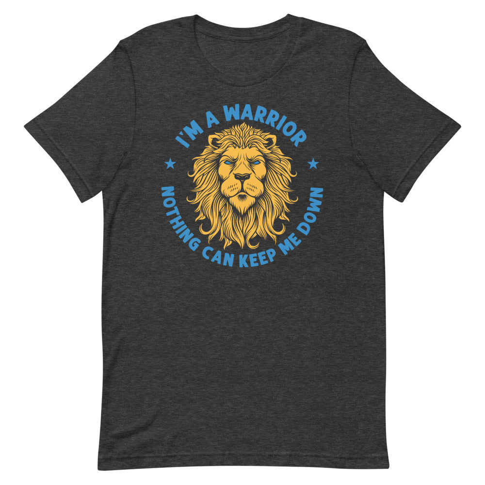I'm a Warrior Nothing Can Keep Me Down Lion Tee - Blue