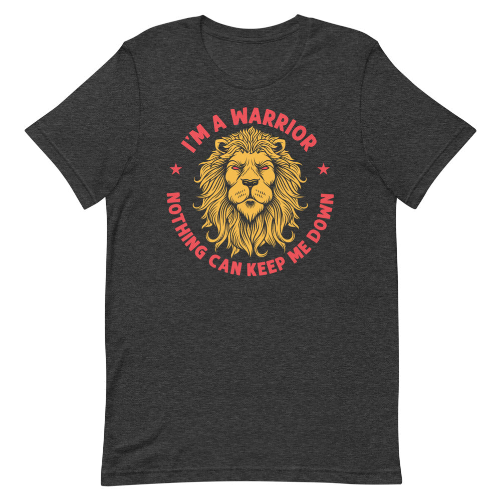 I'm a Warrior Nothing Can Keep Me Down Lion Tee - Red