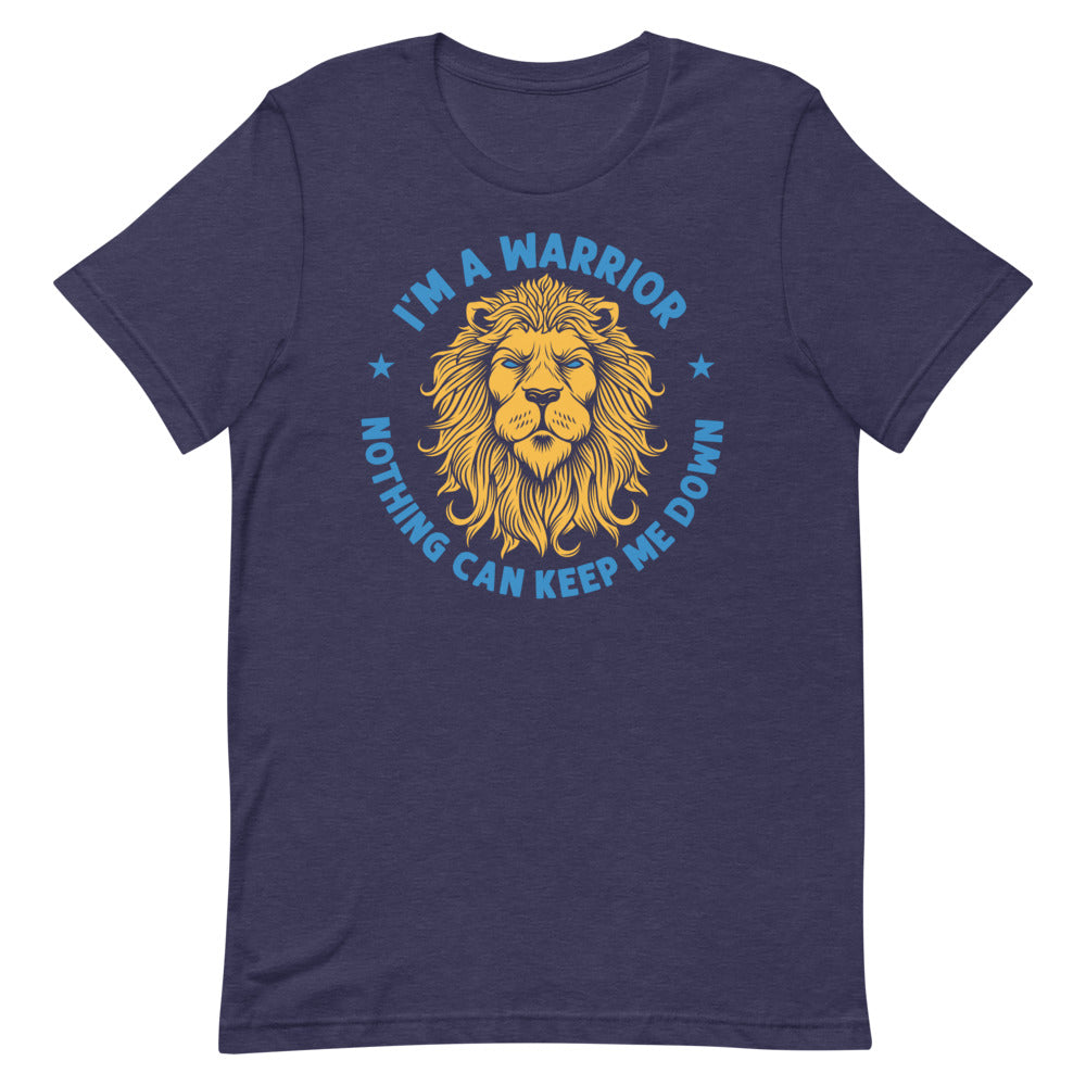 I'm a Warrior Nothing Can Keep Me Down Lion Tee - Blue