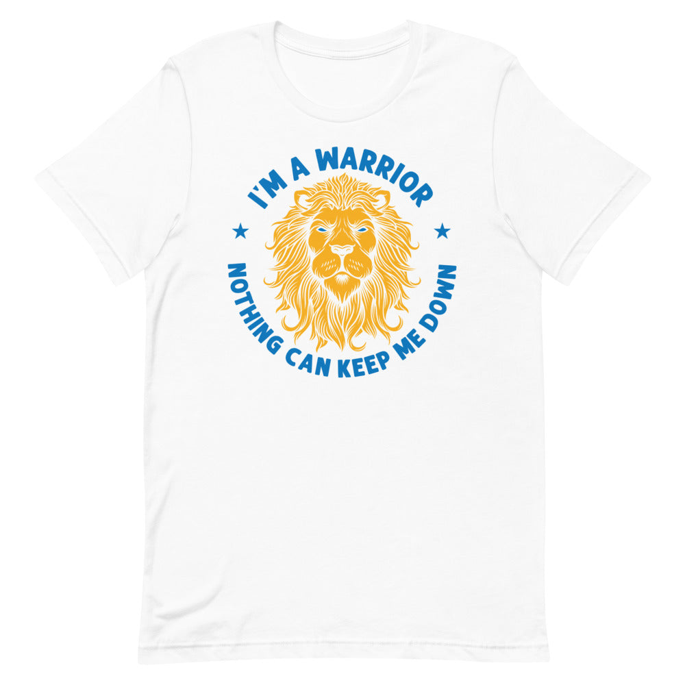 I'm a Warrior Nothing Can Keep Me Down Lion Tee - Blue